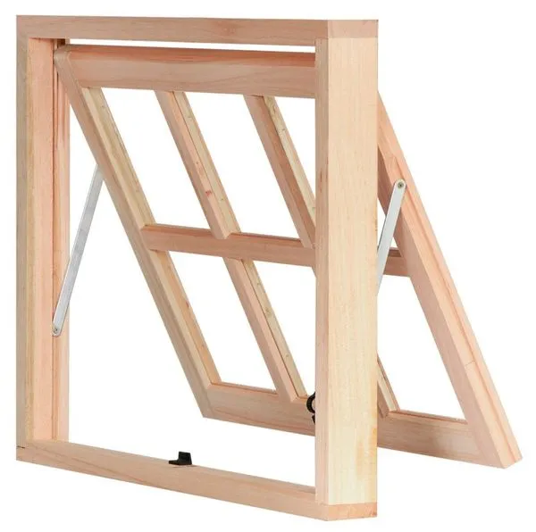 Janela de Madeira Eucalipto Maxiar EWKMP61 60x50x9,4cm Vidro Quadriculado