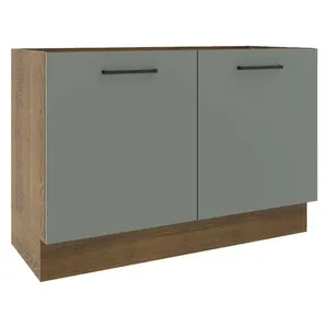 Balcão Gabinete de Pia Madesa Agata 2 Portas (Sem Tampo e Pia) Rustic/Cinza Cor:Rustic/Cinza