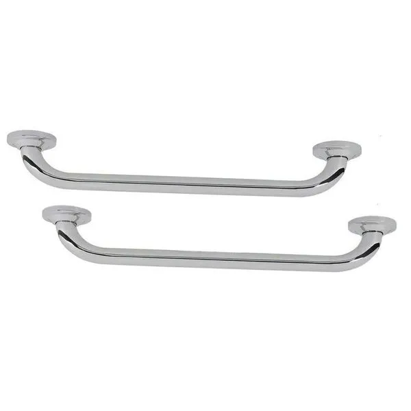 Barra Alça Apoio 30cm Inox Kit 2 Uni Anti Queda Idoso Gestante Pcd Cadiernate Suporte Evita Acidente