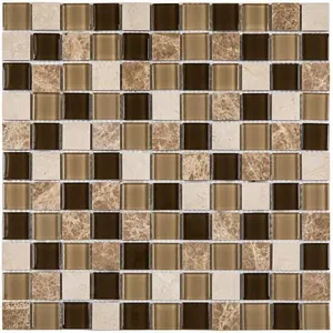 Pastilha de Vidro Glass Mosaic Matisse MT702 29X29 Marrom Escuro