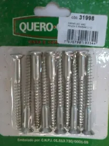 Parafuso Para Madeira de Fenda 5,5x65mm Kit com 10 Unidades