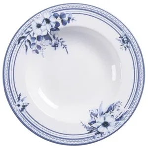 Prato Fundo 23cm Tramontina Azzura Porcelana Decorada 330ml Servir Sopas Calados