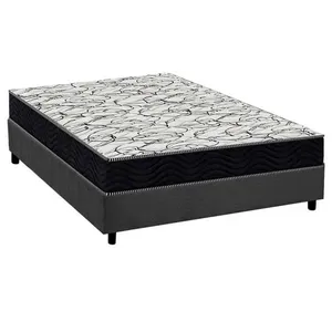 Cama Box Casal com Colchão Ortopédico D45 Airtech150 Suede Cinza Ortobom
