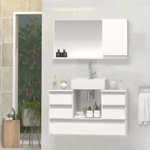 Conjunto Gabinete Polo 80cm Branco Inteiro