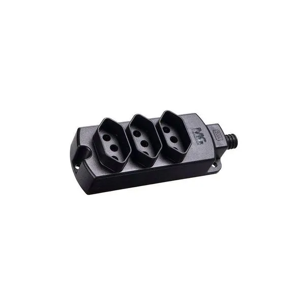 Régua Com 3 Tomadas Margirius Tmu3-320 2p+t 20A Preta Bivolt