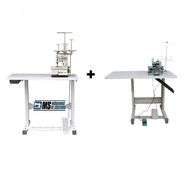 Galoneira 3 Agulha + Overlock Semi Industriais + Bancadas 110v