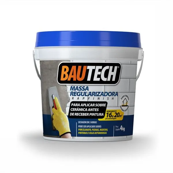 Massa Regularizadora Para Aplicar Sobre Cerâmica Bautech Rapfinish Branca 4Kg