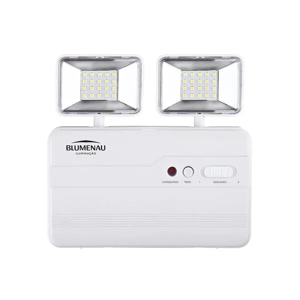 Luminária de Emergência LED 2 Faróis 1200 5W Blumenau Luminária de Emergência LED 2 Faróis 5W 1200 Lúmens Branco Blumenau