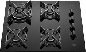 Fogão Cooktop a Gás 4 Bocas Dako Supreme Tripla Chama e Mesa de Vidro com Acendimento Automático Preto Bivolt