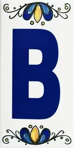 Letra Casa "B" Gabriella 15Cm Assentado Azul E Branco