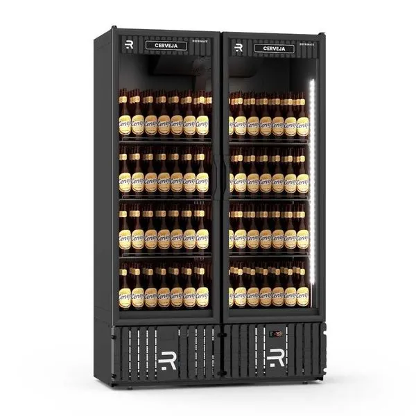 Visa Cooler Cerveja 1300 Litros Porta De Vidro Aquecida Preto-preto Vcce1300pv 220v - Refrimate