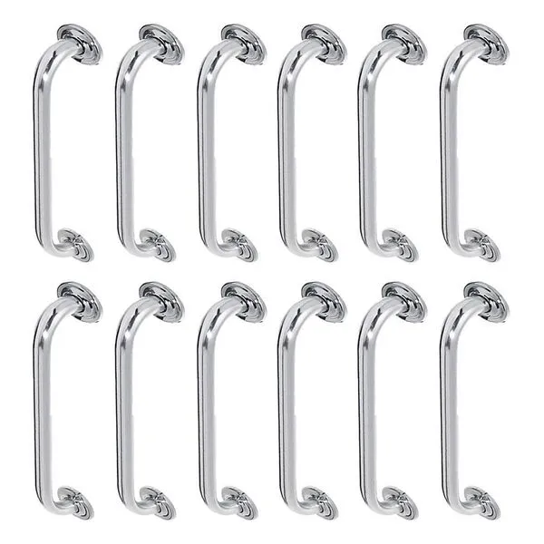 Alça De Apoio 50cm Barra Inox Segurança Banheiro Kit 12 Unidades Deficiente Idoso Acessibilidade Cadeirante Corrimao