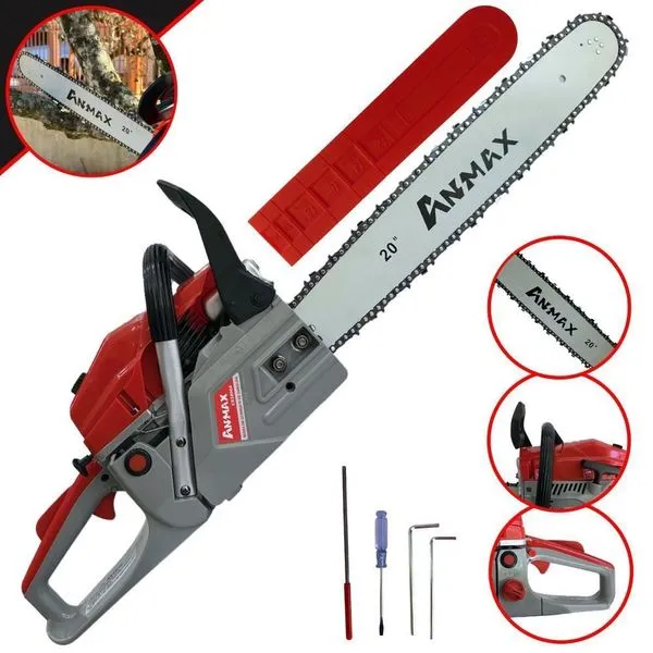 Motosserra Anmax Cs5800a à Gasolina 2t 58cc 3,1hp Sabre 20'' Ponta Rolante Profissional
