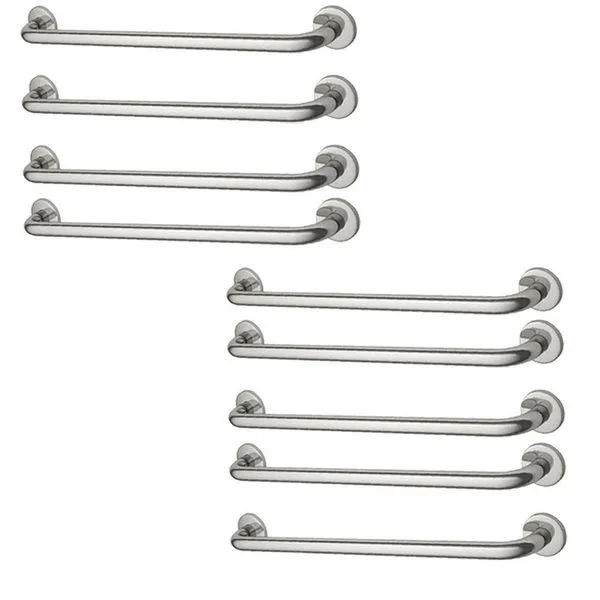 Alça De Apoio Barra 70cm Inox Kit 9 Unidades Idoso Acessibilidade Gestante Deficiente Segurança Anti Queda Acidente Banheiro Box Corrimao