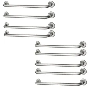 Alça De Apoio Barra 70cm Inox Kit 9 Unidades Idoso Acessibilidade Gestante Deficiente Segurança Anti Queda Acidente Banheiro Box Corrimao