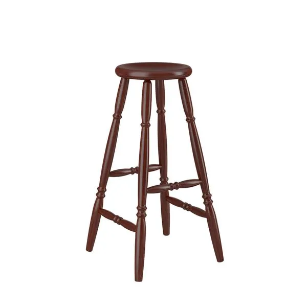 Banqueta Alta em Madeira 75cm Castanho Acetinado Marin Brasil