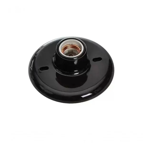 Plafon Pvc Soq Porcelana Opl Preto E-27 Blister