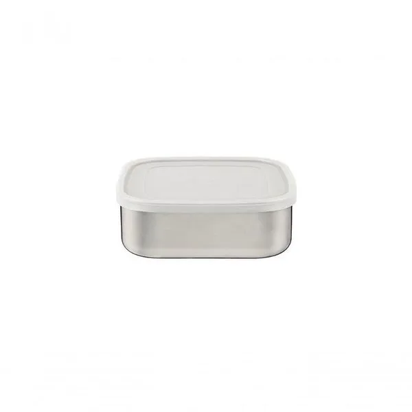 Pote Tramontina Freezinox Em Inox Quadrado Com Tampa Plástica 1,2 Litros