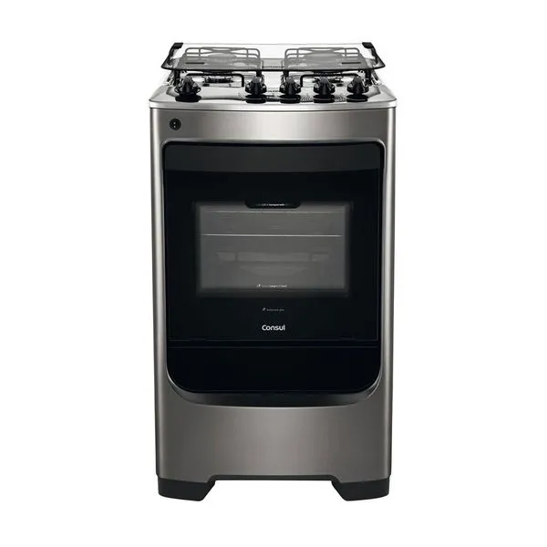 Fogão a Gás de Piso 4 Bocas com Acendimento Automático Consul - CFO4NAR Inox / Bivolt
