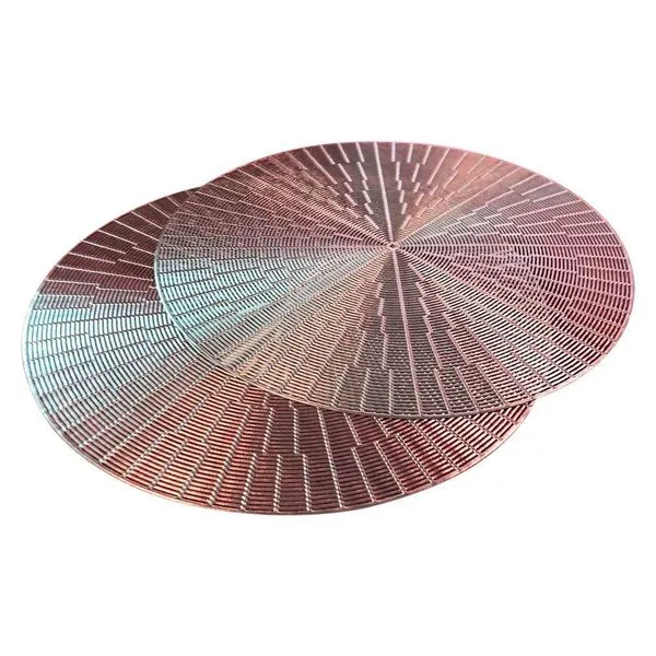 Jogo Americano Mesa Posta Mesa Redondo Linha Luxo Tamanho Grande Modelo Egípcio Em Pvc Cor:rose