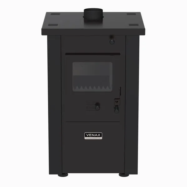 Calefator a Lenha Vulcano Dupla Combustao Preto Fosco