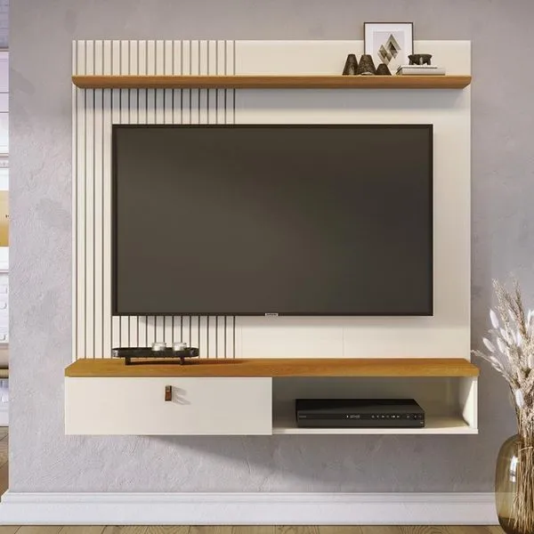 Painel Bancada Suspensa 1 Porta Tvs Até 55 Polegadas íris - Cinamomo-off White