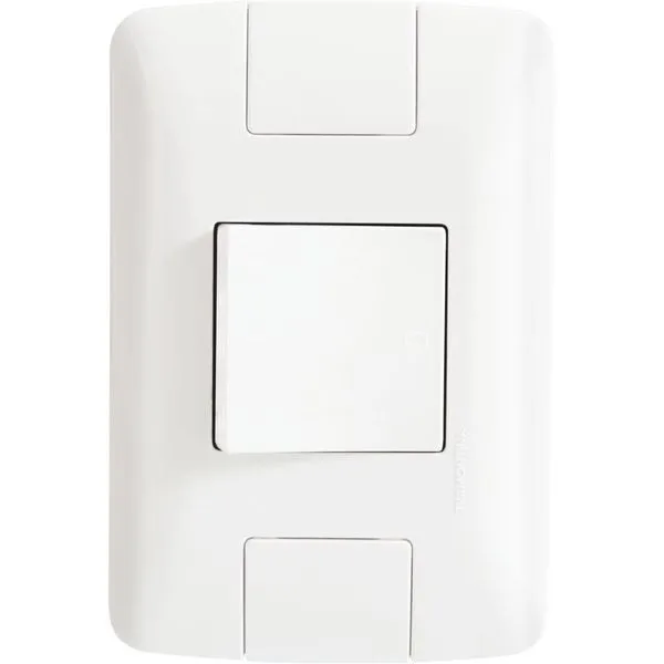 Conjunto 4x2 com 1 Interruptor Bipolar Simples Tramontina Aria 25 A 250 V Branco