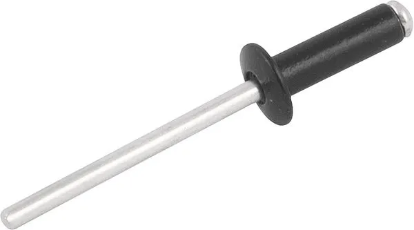 Rebite de Alumínio Preto com Mandril de Aço 3,2x8mm 100 Peças - NOVE54