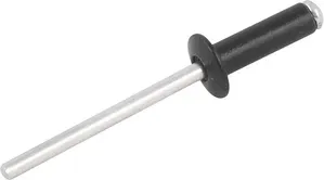 Rebite de Alumínio Preto com Mandril de Aço 3,2x8mm 100 Peças - NOVE54