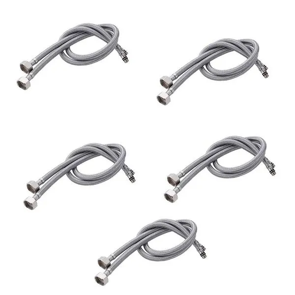 Engate Rabicho 80cm Monocomando 5 Unidades Par Misturador Mangueira Flexivel Torneira