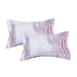 Par Fronhas Cetim Seda Luxo Antifrizz 50x70cm - Magic Enxovais Rosa