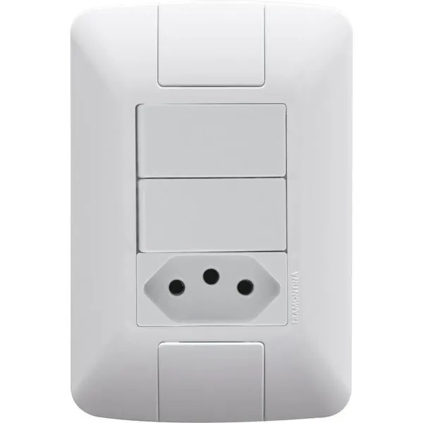 Conj 4x2 2 Int Paralelos 6 A 250 V e 1 Tomada 2p+t 10 A 250V