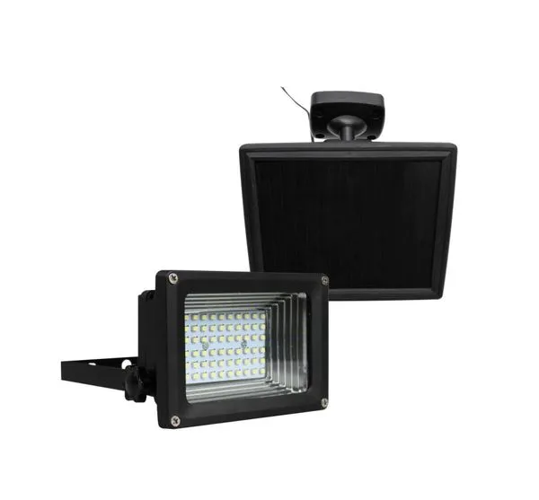 Refletor 60 Leds Solar 400Lm 6000K Abs E Alumínio Ecoforce 17194 Preto