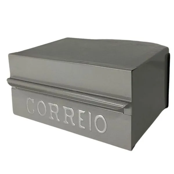 Caixa De Correios Brasileirinha Menor Cinza Tamanho 12x20x10 Aço Cinza