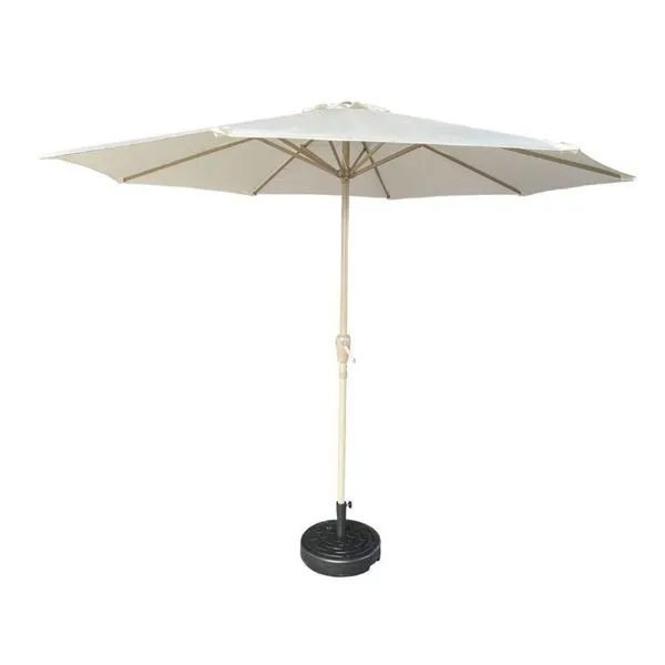 Ombrelone Central Paraty Fratini 270 Cm Alumínio Fendi Capa Poliéster Base Base Central Hdpe