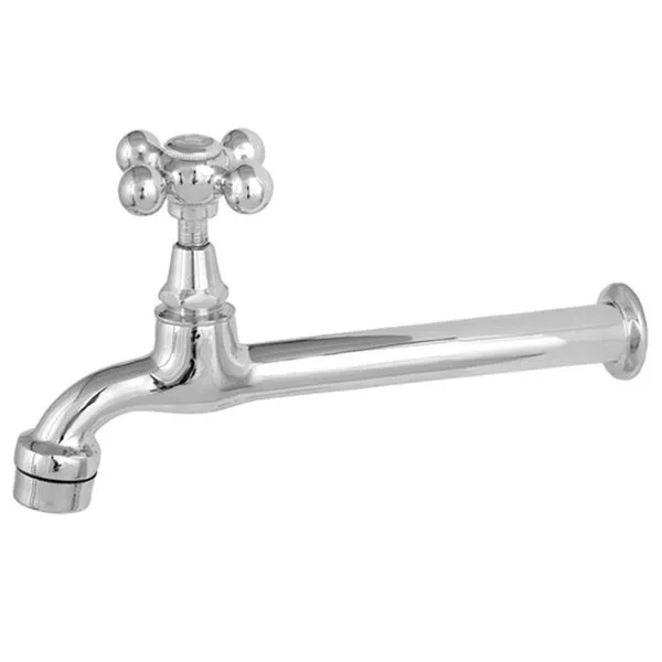 Torneira Pia Cozinha de Plástico Romar de Parede com Arejador C33 Luny Cromado 18cm Dn15/Dn20