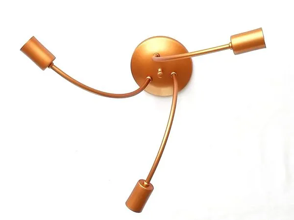 Plafon 3 Lâmpadas Tipo Aranha Luminária 30W Alumínio Emalustres 0165/3.001 Cobre Bivolt