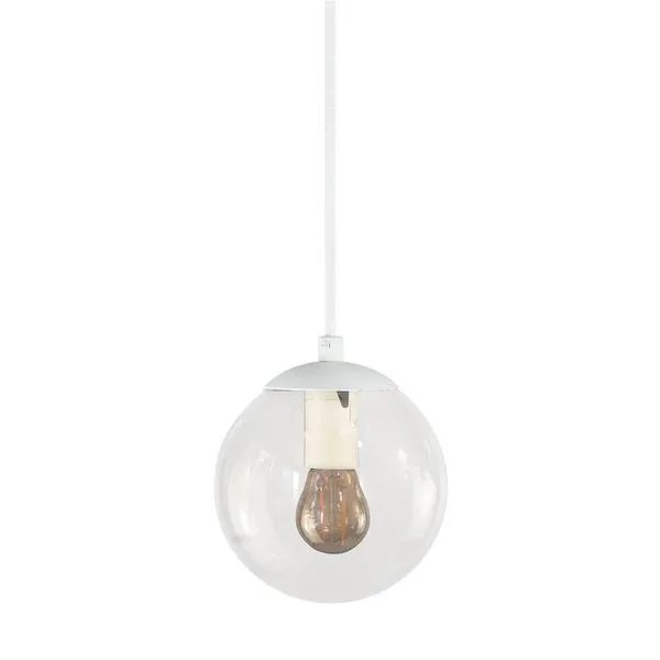 Pendente Globo Esfera De Vidro Cristal 14cm - Branco