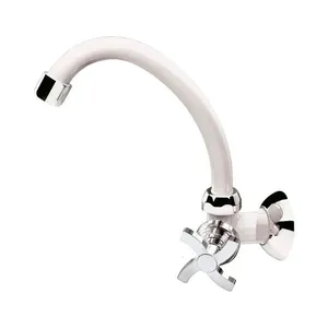 Torneira Pia Cozinha de Plástico Acquabios de Mesa Móvel Quadriseta Branco/Cromado