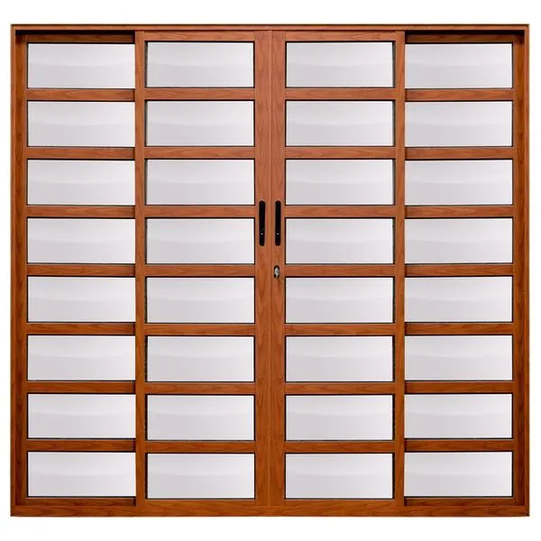 Porta de alumínio 04 folhas travessa maxx madeiro - 210x220