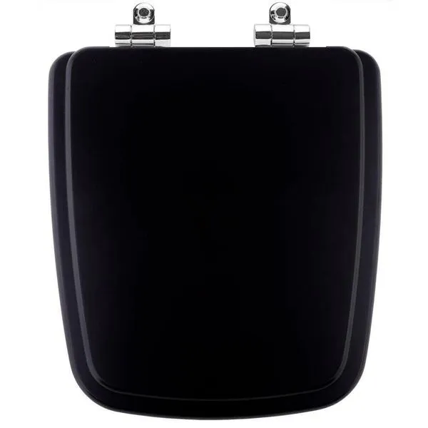 Assento Sanitário Poliéster Soft Close Boss Matte Black Preto Fosco Para Vaso Incepa