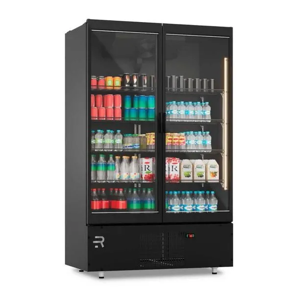 Visa Cooler Premium Multiuso 2 Portas Vidro Aquecido Inverter Preto/preto VCMPR2P 220V Refrimate