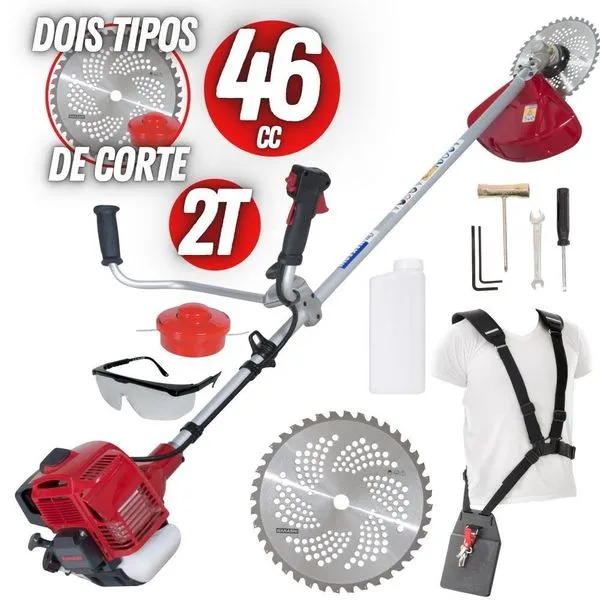 Roçadeira Lateral à Gasolina Nakashi L450k 46cc 2t Potente