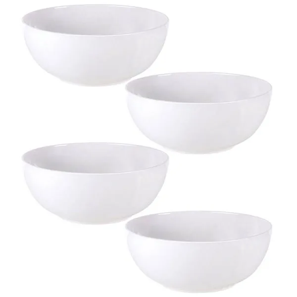 Cj 4 Saladeiras Porcelana Tramontina 24cm Branca Salada Sobremesa Buffet Restaurante