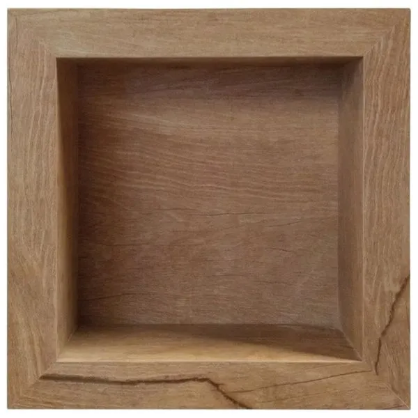Nicho Decorativo Para Banheiro em Porcelanato Madeira Natural 36x36x11cm