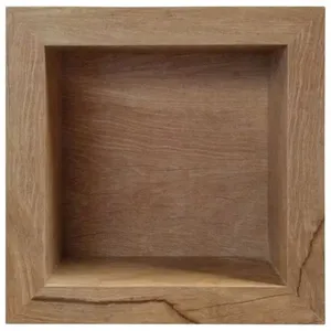 Nicho Decorativo Para Banheiro em Porcelanato Madeira Natural 36x36x11cm