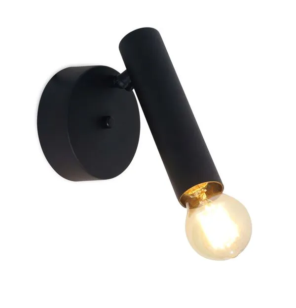 Arandela 1 Lâmpada Tubing Perfil 60W Alumínio Auremar 139002 Preto Bivolt