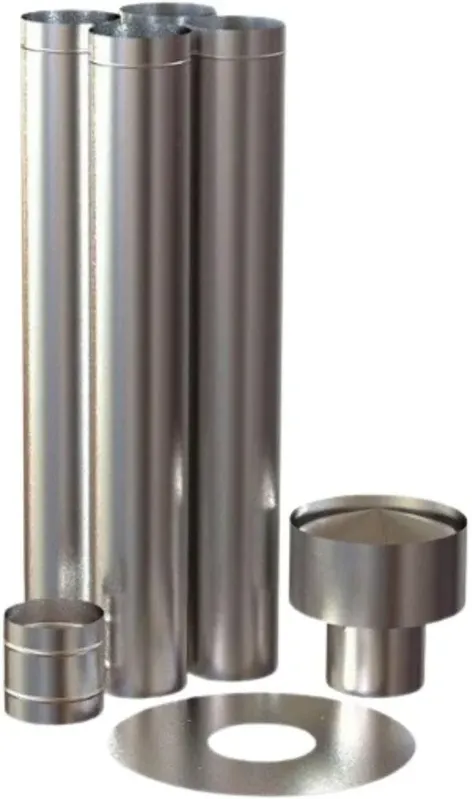 Chaminé Para Fogão a Lenha Metavila Kit de Simples Instalacão Inox 150mm