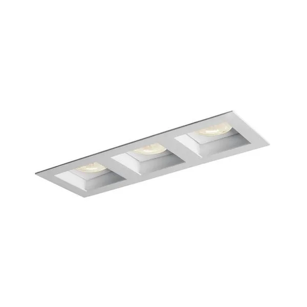 Spot De Embutir Newline Flat Para 3 Lâmpadas Par 20 E27 Bivolt Branco Preto