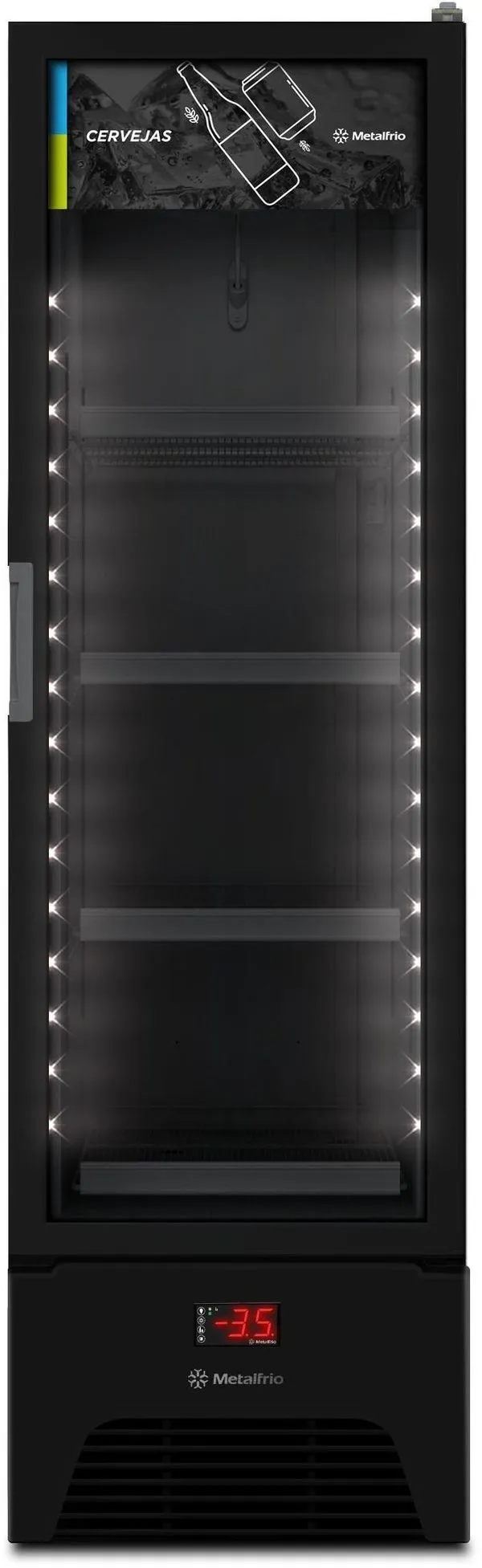 Cervejeira Expositora Slim Metalfrio VN28 337 Litros Preto 110V